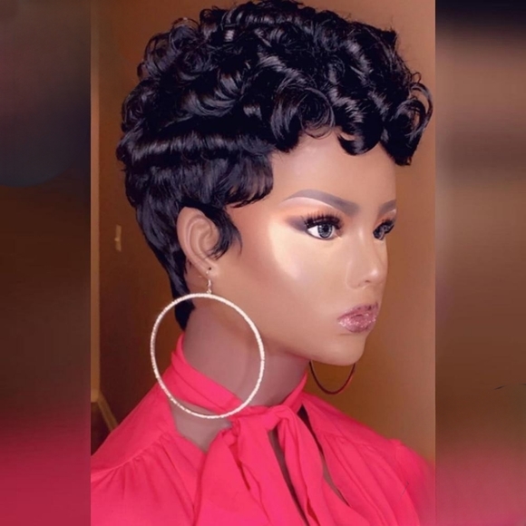 Curly Cut Pixie Wig - Picture 3 of 10